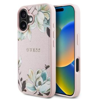 Guess PU Grained Magnolia iPhone 16 MagSafe hátlap tok, rózsaszín kép