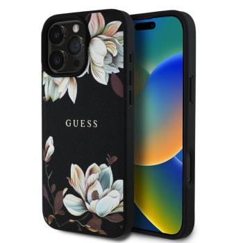 Guess PU Grained Magnolia iPhone 16 Pro MagSafe hátlap tok, fekete kép