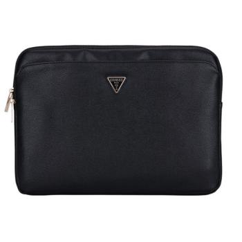 Guess PU Grained Triangle Logo Sleeve 14&quot; laptop táska, fekete kép