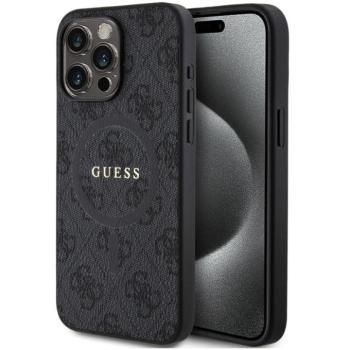 Guess PU Leather 4G Colored Ring Apple iPhone 15 Pro Max MagSafe tok, fekete kép