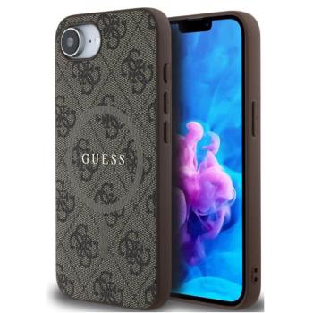 Guess PU Leather 4G Colored Ring Apple iPhone 16e MagSafe tok, barna kép