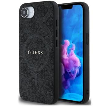 Guess PU Leather 4G Colored Ring Apple iPhone 16e MagSafe tok, fekete kép