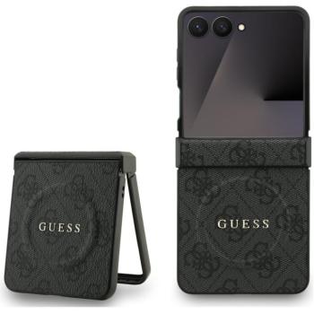 Guess PU Leather 4G Colored Ring Magnetic Samsung Galaxy Z Flip 7 hátlap tok, fekete kép