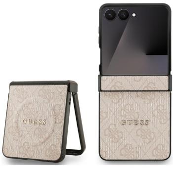 Guess PU Leather 4G Colored Ring Magnetic Samsung Galaxy Z Flip 7 hátlap tok, rózsaszín kép