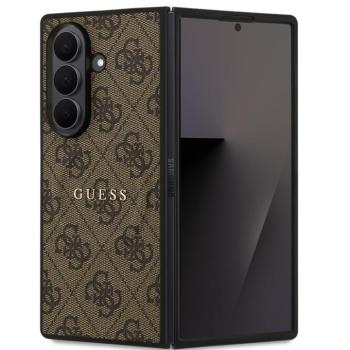 Guess PU Leather 4G Colored Ring Samsung Galaxy Z Fold 7 mágneses kemény hátlap tok, barna kép