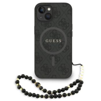 Guess PU Leather 4G Colored Ring Strap Apple iPhone 13 MagSafe tok fekete színű karpánttal, fekete kép