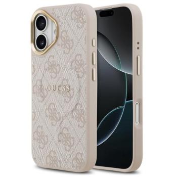 Guess PU Leather 4G Gold Frame Apple iPhone 17 MagSafe hátlap tok, rózsaszín kép