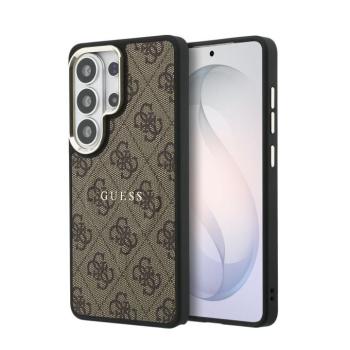 Guess PU Leather 4G Gold Frame Samsung Galaxy S26 Ultra mágneses tok, barna kép