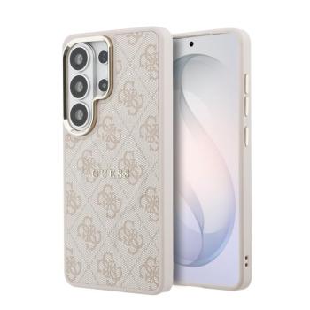 Guess PU Leather 4G Gold Frame Samsung Galaxy S26 Ultra mágneses tok, rózsaszín kép