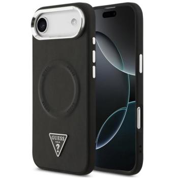 Guess PU Leather Triangle Logo Apple iPhone Air (2025) MagSafe hátlap tok, fekete kép