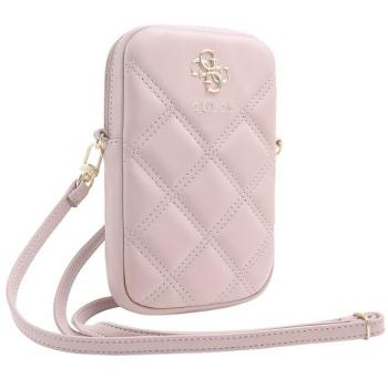 Guess PU Quilted 4G Metal Logo telefontartó táska, rózsaszín kép