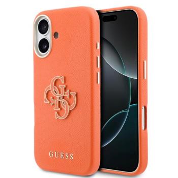 Guess PU Resin Logo Apple iPhone 17 tok kameravédő peremmel, narancs-arany kép