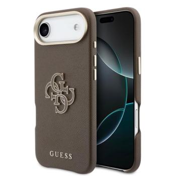 Guess PU Resin Logo Apple iPhone Air (2025) tok kameravédő peremmel, barna-arany kép