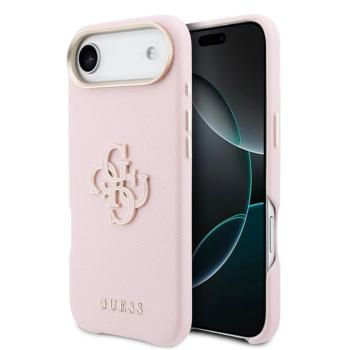 Guess PU Resin Logo Apple iPhone Air (2025) tok kameravédő peremmel, rózsaszín-arany kép