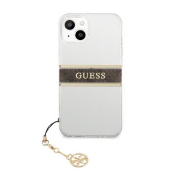 Guess PU/TPU Brown Stripe Apple iPhone 13 mini hátlap tok, átlátszó kép