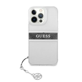 Guess PU/TPU Gray Stripe Apple iPhone 13 Pro hátlap tok, átlátszó kép
