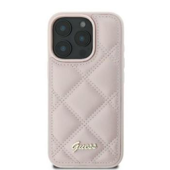 Guess Quiled Metal Logo iPhone 16 kemény hátlap tok, rózsaszín GUHCP16SPSQSQSP kép