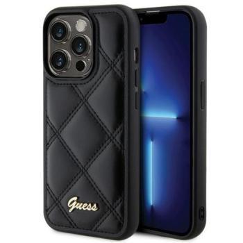 Guess Quilted Metal Logo Apple iPhone 15 Pro Max hátlap tok, fekete kép