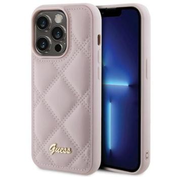 Guess Quilted Metal Logo Apple iPhone 15 Pro Max hátlap tok, rózsaszín kép