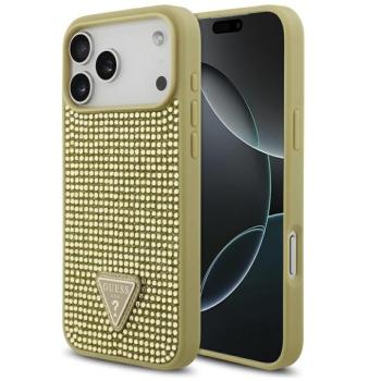 Guess Rhinestone Triangle Apple iPhone 17 Pro Max hátlap tok, arany kép