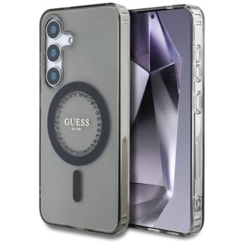 Guess Rhinestones Printed Classic Logo MagSafe Samsung Galaxy S25 kemény hátlap tok, fekete kép