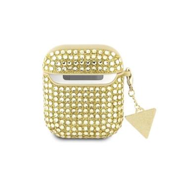 Guess Rhinestones Triangle Metal Logo Apple AirPods 1/2 tok, arany kép