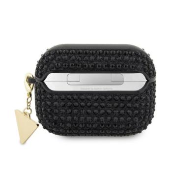 Guess Rhinestones Triangle Metal Logo Apple AirPods Pro tok, fekete kép