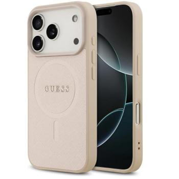 Guess Saffiano Classic Logo Apple iPhone 17 Pro MagSafe tok, rózsaszín kép
