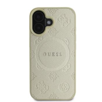 Guess Saffiano Peony Classic Logo Apple iPhone 16 hátlap tok, arany GUHMP16SPSAPSMED kép