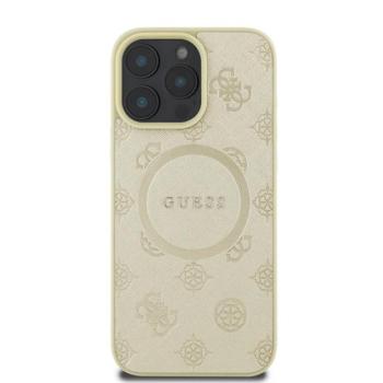 Guess Saffiano Peony Classic Logo Apple iPhone 16 Pro hátlap tok, arany GUHMP16LPSAPSMED kép