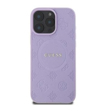 Guess Saffiano Peony Stamp Apple iPhone 16 Pro Magsafe kompatibilis hátlap tok, lila kép