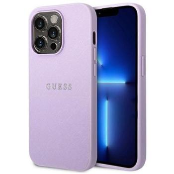 Guess Saffiano Strap Apple iPhone 14 Pro hátlap tok, lila kép