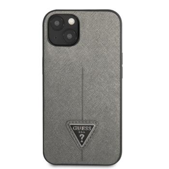 Guess Saffiano Triangle Apple iPhone 13 mini hátlap tok, ezüst kép