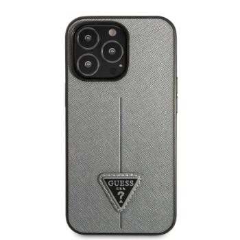 Guess Saffiano Triangle Apple iPhone 13 Pro hátlap tok, ezüst kép