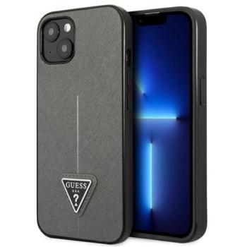 Guess SaffianoTriangle Apple iPhone 14 Plus hátlap tok, ezüst kép