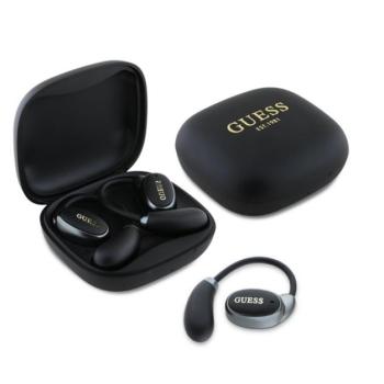 GUESS SATIN CLASSIC LOGO bluetooth fülhallgató SZTEREO (v5.4, TWS, fülre akasztható, mikrofon + töltőtok) FEKETE kép