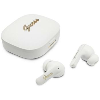Guess Script Metal Logo vezeték nélküli bluetooth fülhallgató, fehér kép