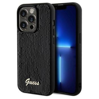 Guess Sequin Script Logo iPhone 14 Pro tok, fekete kép