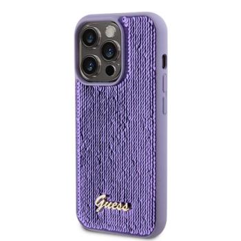 Guess Sequin Script Logo iPhone 14 Pro tok, lila kép
