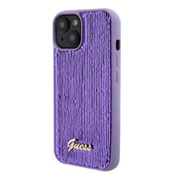 Guess Sequin Script Logo iPhone 15 Plus tok, lila kép