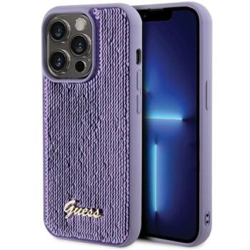 Guess Sequin Script Metal Apple iPhone 15 Pro hátlap tok, lila kép