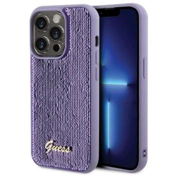 Guess Sequin Script Metal Apple iPhone 15 Pro Max hátlap tok, lila kép