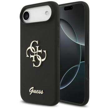Guess Silicone Big 4G Logo Bottom Script Apple iPhone Air (2025) hátlap tok, fekete kép