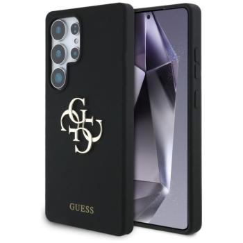 Guess Silicone Big 4G Logo Bottom Script Samsung Galaxy S25 Ultra hátlap tok, fekete kép