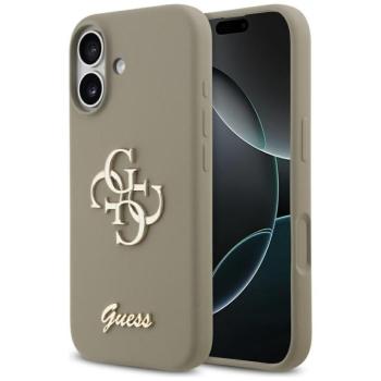 Guess Silicone Big 4G Script Apple iPhone 17 hátlap tok, barna kép