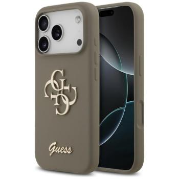 Guess Silicone Big 4G Script Apple iPhone 17 Pro hátlap tok, barna kép