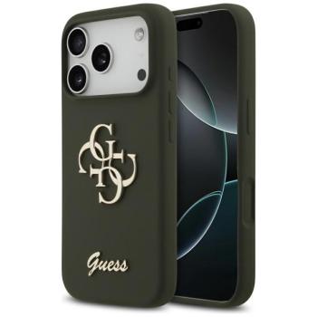 Guess Silicone Big 4G Script Apple iPhone 17 Pro Max hátlap tok, khaki kép