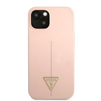 Guess Silicone Line Triangle Apple iPhone 13 mini hátlap tok, rószaszín kép