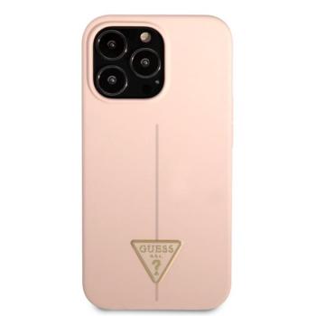 Guess Silicone Line Triangle Apple iPhone 13 Pro Max hátlap tok, rószaszín kép