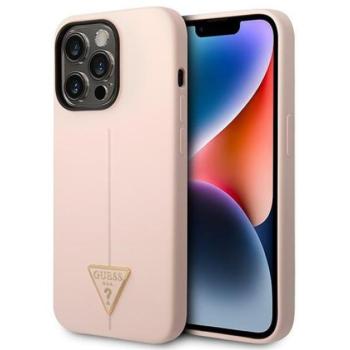 Guess Silicone Triangle Apple iPhone 14 Pro Max hátlap tok, pink kép